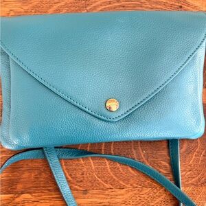Lodis Teal Leather Clutch / Crossbody Bag - NWT